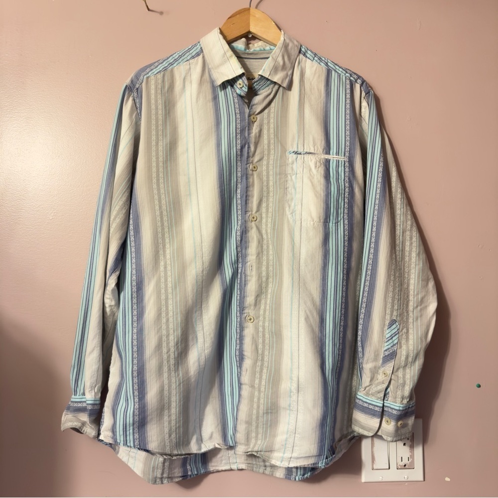 Tommy Bahama LongSleeve Buttondown Shirt Stripes Men Size L